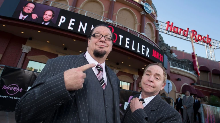 Penn i Teller przed pokazem w Hard Rock Live